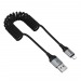 Кабель USB - Lightning Hoco X121 (2.4А, 1.5 м, пружина) Черный#2117829