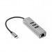 Переходник USB 3.1 Type-C(M)--> RJ-45+3*USB 3.0(f) Aluminum Shell VCOM <DH311A> (1/150)#2121577