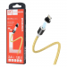 Кабель GFPower MAG09L USB (m)-Lightning (m) 1м 2.4A нейлон магнит золотой (1/200/800)#2117645