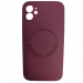 Чехол силиконовый iPhone 11 Magsafe с защитой камеры бордовый#2118374