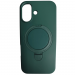 Чехол силиконовый iPhone 17 MagSafe цветной с кольцом темно-зеленый#2118395