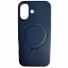 Чехол силиконовый iPhone 17 MagSafe цветной с кольцом синий#2118394