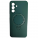 Чехол силиконовый Samsung A17/A26 MagSafe цветной с кольцом зеленый#2118455