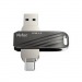 USB 3.2  128GB  Netac  US18 Dual  чёрный  (USB 3.0/3.2 + Type C)#2119076