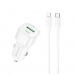 Автомобильное ЗУ BOROFONE BZ34B + кабель Lightning/Type-C (USB QC3.0/PD 20W) белое#2122147
