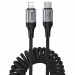 Кабель Type-C - Lightning Hoco X121 (3A, 27W, PD, 1.5 м, пружина) Черный#2126318