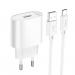 Адаптер сетевой Hoco C109A USB 2,1A/10,5W + кабель USB - Type-C (white) #2125302