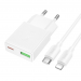Адаптер Сетевой с кабелем Hoco N73 Mini PD+QC3.0 USB/Type-C 20W (Type-C/Lightning) (white) (242973)#2125298