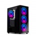 Корпус Warrior Z2 + 4 ARGB вентилятора + закаленное стекло сбоку и спереди, ATX, Micro-ATX, Mini-ITX, шт#2158983