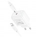 Блок питания сетевой 1 Type-C HOCO CS53A Surplus, 3.0A, PD25Вт, кабель Type-C - 8 pin, цвет: белый (1/28/168)#2128535