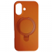 Чехол силиконовый iPhone 17 MagSafe цветной с кольцом оранжевый#2134400