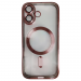 Чехол силиконовый iPhone 17 Magsafe прозрачный с защитой камеры розовый#2134350
