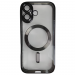 Чехол силиконовый iPhone 17 Magsafe прозрачный с защитой камеры черный#2134347
