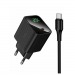 Блок питания сетевой 1 Type-C HOCO CS82A Excellent, 3.0A, PD20Вт, кабель Type-C - Type-C, цвет: черный (1/18/180)#2141539