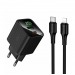 Блок питания сетевой 1 USB, 1 Type-C HOCO CS83A Excellent, 3.0A, PD20Вт, кабель Type-C - 8 pin, цвет: черный (1/18/180)#2141537