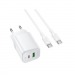 Адаптер Сетевой с кабелем Borofone BAS83A Star USB/Type-C 20W (Type-C/Type-C) (white) (243917)#2145687
