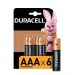 Батарейка Duracell Basic LR03 AAA BL6 Alkaline 1.5V CN (Китай) (6/48/576)#2146561