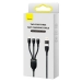 Кабель Baseus Flash Series Ⅱ (3в1)(Быстрая зарядка)(USB A-Micro/Lightning/USB-C)(100W) 1.2m(Черный)#2149791