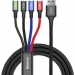 Кабель Baseus Fast (4 в 1) (Lightning+USB-C+Micro) (3.5A) (1.2m) (Черный)#2149790