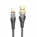 Кабель USB - Lightning HOCO U121 (2.4A/1.2m/текстиль) черный#2151331