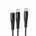 Кабель Type-C 2 в 1 Lightning/Type-C HOCO X123 (3A/1m/текстиль) черный#2151327