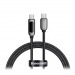 Кабель Baseus 2 Fast 100W (Быстрая зарядка) (USB C - USB C) (1m) (С дисплеем) (Cosmic Black)#2160154