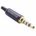Разъемы аудио Rconnector RC-P1004/BL Штекер аудио 3,5мм стерео4конт. на кабель (Синий)#2174320