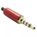 Разъемы аудио Rconnector RC-P1004/R Штекер аудио 3,5мм стерео4конт. на кабель (Красный)#2174319