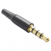 Разъемы аудио Rconnector RC-P1070/B Штекер аудио 3,5мм стерео4конт. на кабель (Черный)#2174556