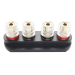 Разъемы аудио Rconnector Колодка акустическая 82/20мм на панель с4-я гнездами 4мм (Черный)#2174547