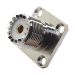 Разъемы высокочастотные NONAME SMA/UHF-KKF 25x25 SilverПереходник гнездо SMA на гнездо UHF проходной с фланцем конус ипрокладкой#2175400
