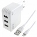 ASPOR Сетевое зарядное устройство 3 выхода USB 4000mA + кабельUSB - Lightning (A831) ASPOR#2173040