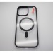Задняя накладка для iPhone 16 Pro Max (силикон, прозрачная с чернойокантовкой, с магнитом) MagSafe#2170406