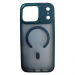 Чехол пластиковый iPhone 17 Pro Max матовый с MagSafe и защитой камеры синий#2171400