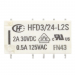 Реле электромагнитные HONGFA HFD3/24-L2SR Реле 24В DPDT 125В0,5А (AgNi+Au) сигнальное с фиксацией 2 катушки SMT [G6SK-2F-YDC24]#2173035