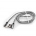 USB для iPhone X/iPhone 7/iPhone 6/iPhone 5 - Lightning (ткань), серый,1м, TG#2179334