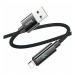 Кабель USB - Lightning HOCO U125 (2.4А/1.2m/дисплей/текстиль) черный#2182587