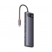 USB-концентратор Baseus Metal Gleam (12-in-1)(USB-C to HDMI+USB 3.0+PD+RJ45+SD/TF+DP+3.5mm) (Серый)#2183408