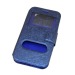 Чехол универсальный с окошком и силиконовой вставкой с имитацией царапин 5 синий#70945