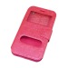 Чехол универсальный с окошком и силиконовой вставкой с имитацией царапин 5 розовый#85609
